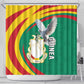 Guinea Shower Curtain Coat Of Arms With Pigeon - Kente Pattern