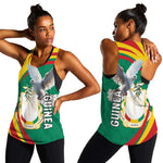 Guinea Women Racerback Tank Coat Of Arms With Pigeon - Kente Pattern