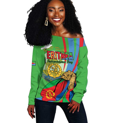 Happy Eritrea Independence Day Off Shoulder Sweater 34th Anniversary