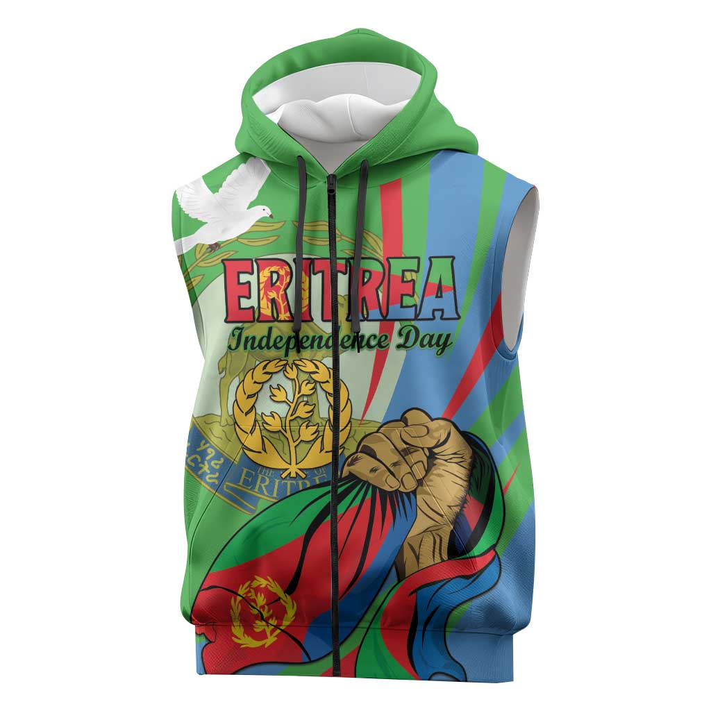 Happy Eritrea Independence Day Sleeveless Zip Hoodie 34th Anniversary - African Pride