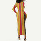 Eritrea Traditional Saho Mix Tilet Pattern Long Sleeve Bodycon Dress LT15