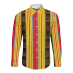 Eritrea Traditional Saho Mix Tilet Pattern Long Sleeve Button Shirt