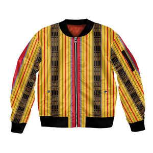 Eritrea Traditional Saho Mix Tilet Pattern Sleeve Zip Bomber Jacket