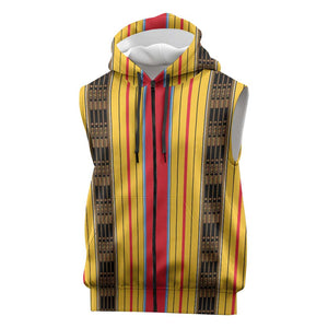 Eritrea Traditional Saho Mix Tilet Pattern Sleeveless Zip Hoodie - African Pride
