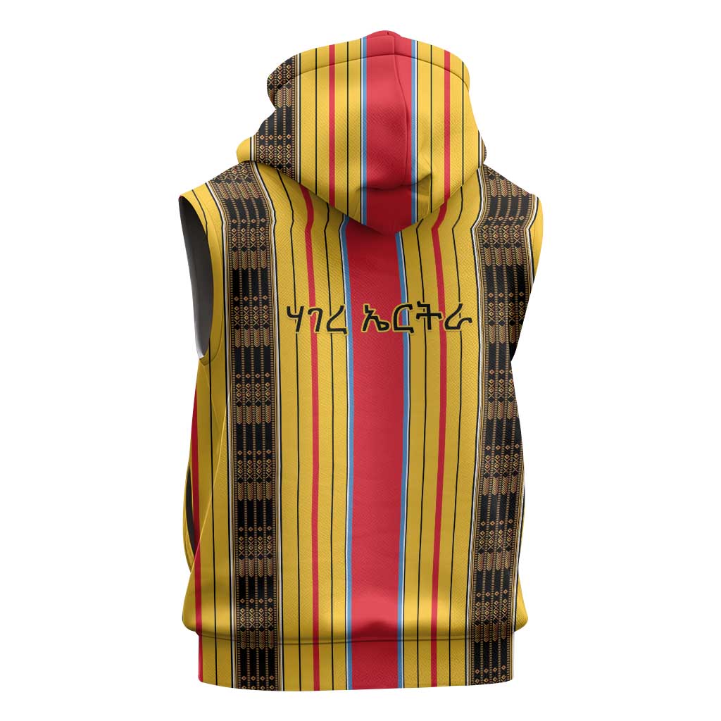 Eritrea Traditional Saho Mix Tilet Pattern Sleeveless Zip Hoodie - African Pride