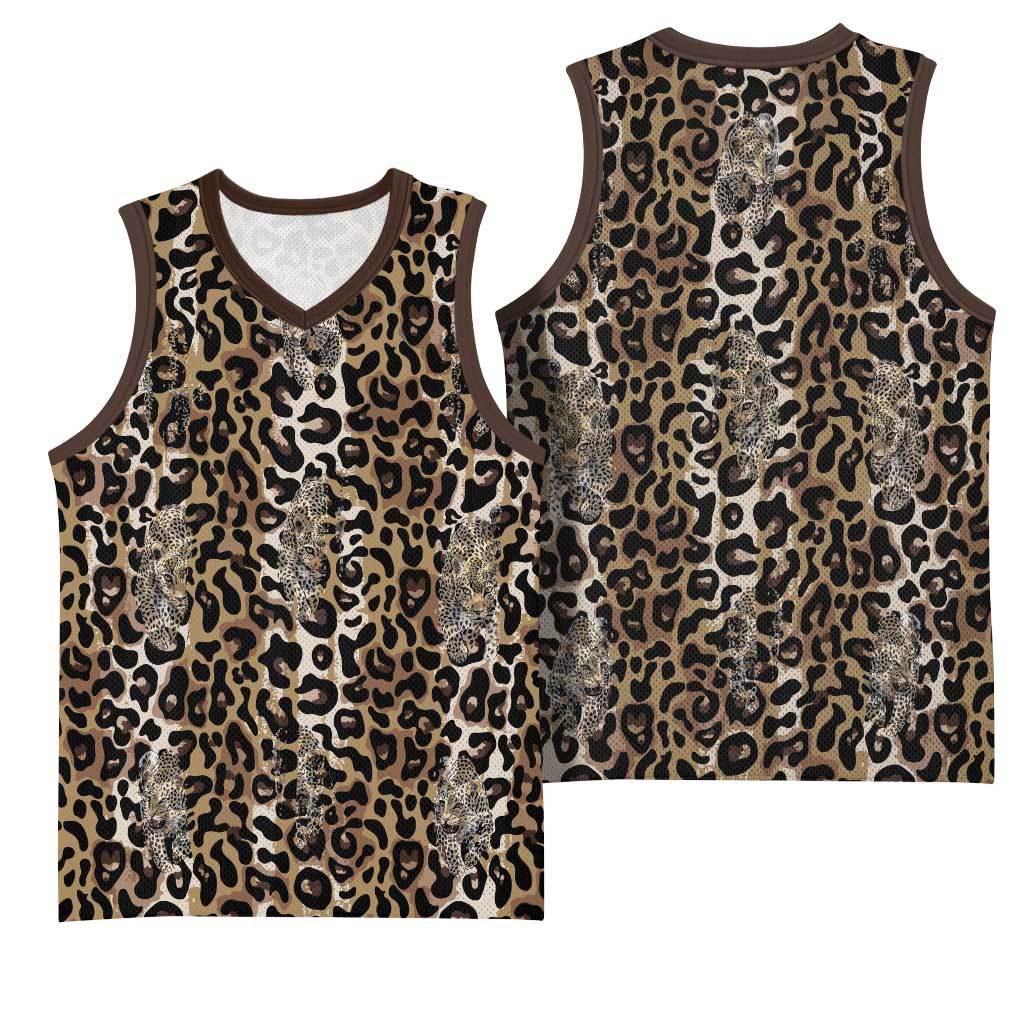African Leopard Skin Pattern Basketball Jersey LT15