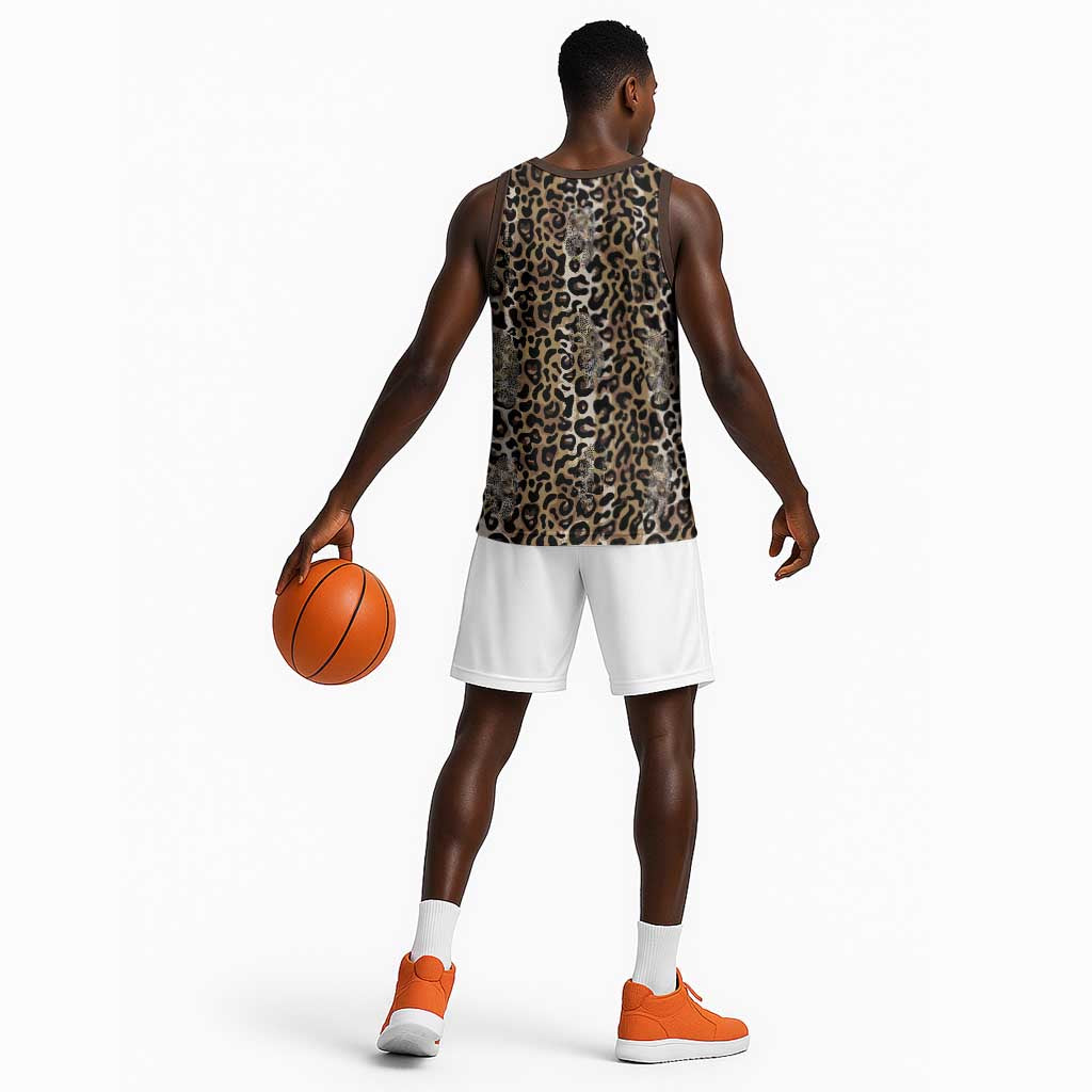 African Leopard Skin Pattern Basketball Jersey LT15