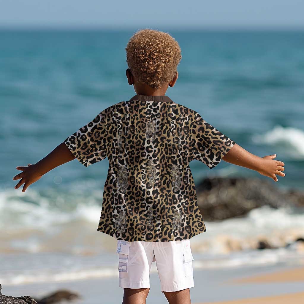 African Leopard Skin Pattern Kid Hawaiian Shirt