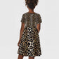 African Leopard Skin Pattern Kid Short Sleeve Dress