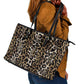 African Leopard Skin Pattern Leather Tote Bag