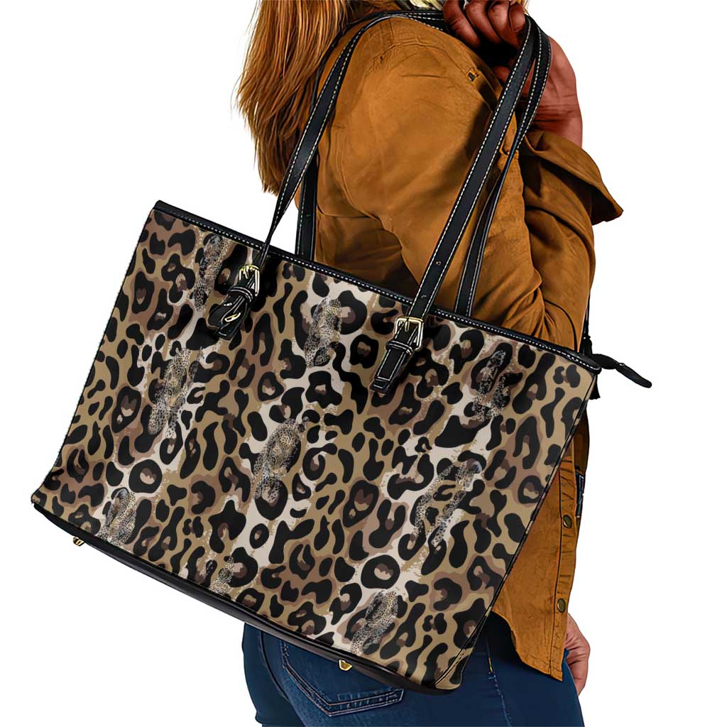 African Leopard Skin Pattern Leather Tote Bag