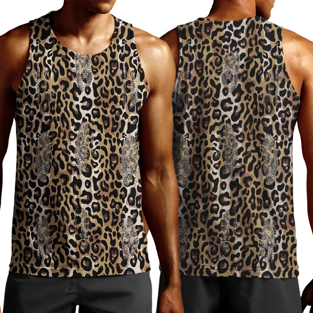 African Leopard Skin Pattern Men Tank Top
