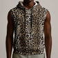 African Leopard Skin Pattern Sleeveless Hoodie - African Pride
