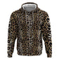 African Leopard Skin Pattern Zip Hoodie
