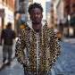 African Leopard Skin Pattern Zip Hoodie