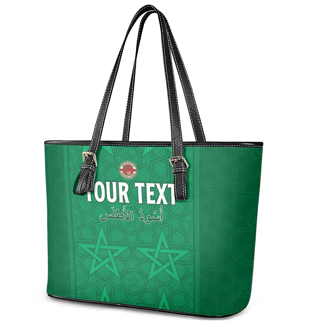 Custom Morocco Football Leather Tote Bag Dima Maghrib