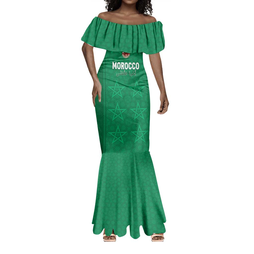 Custom Morocco Football Mermaid Dress Dima Maghrib