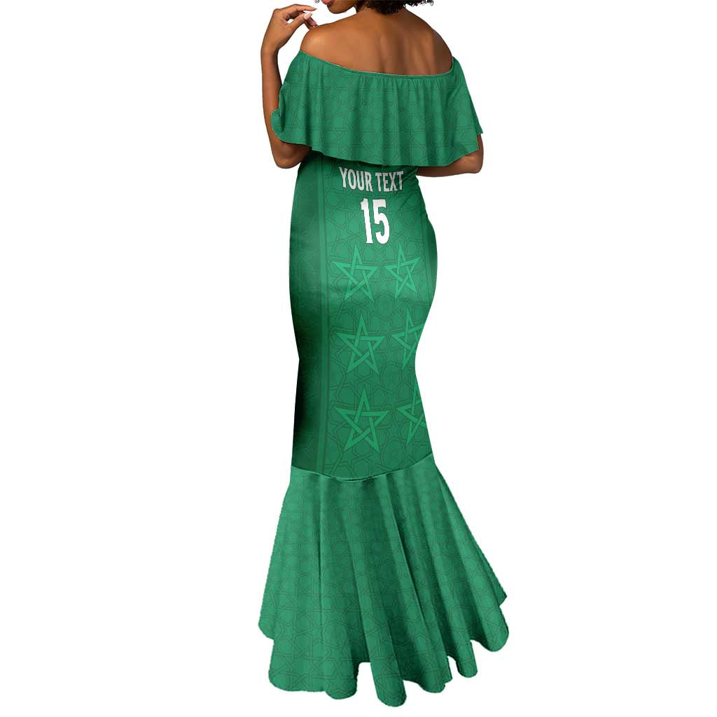 Custom Morocco Football Mermaid Dress Dima Maghrib