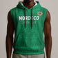 Custom Morocco Football Sleeveless Hoodie Dima Maghrib - African Pride