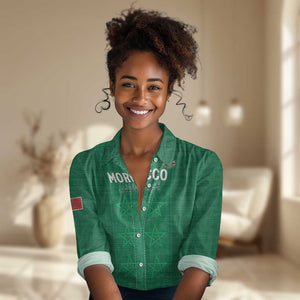 Custom Morocco Football Women Casual Shirt Dima Maghrib