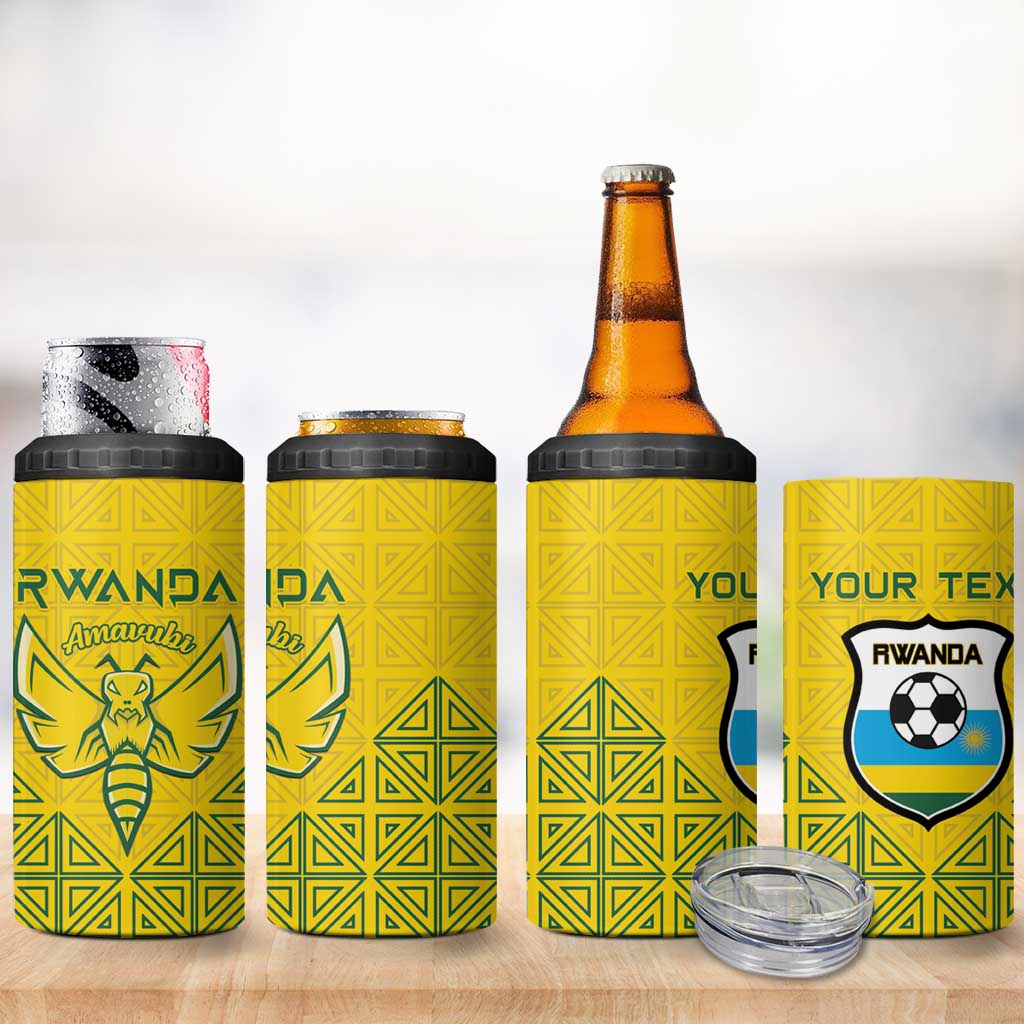 Custom Jamhuri ya Rwanda Football 4 in 1 Can Cooler Tumbler Go Amavubi Go