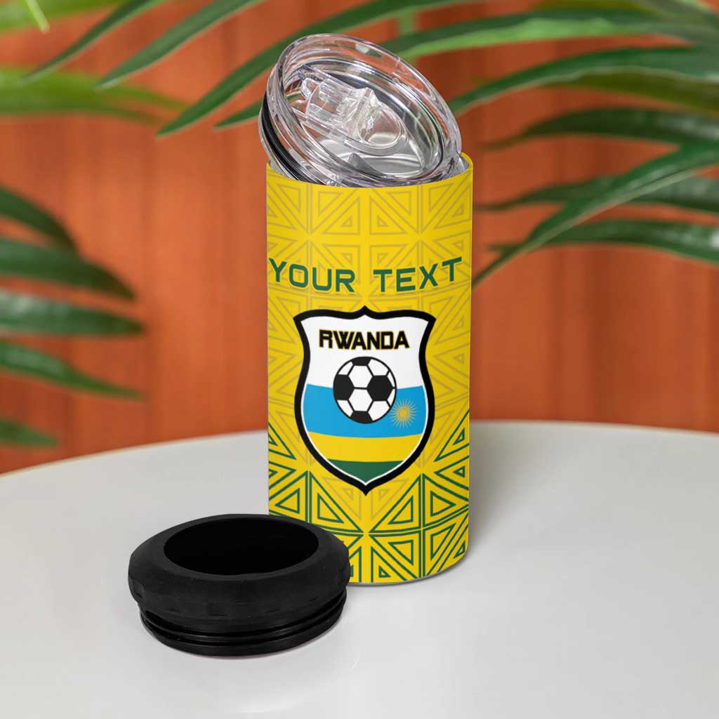 Custom Jamhuri ya Rwanda Football 4 in 1 Can Cooler Tumbler Go Amavubi Go