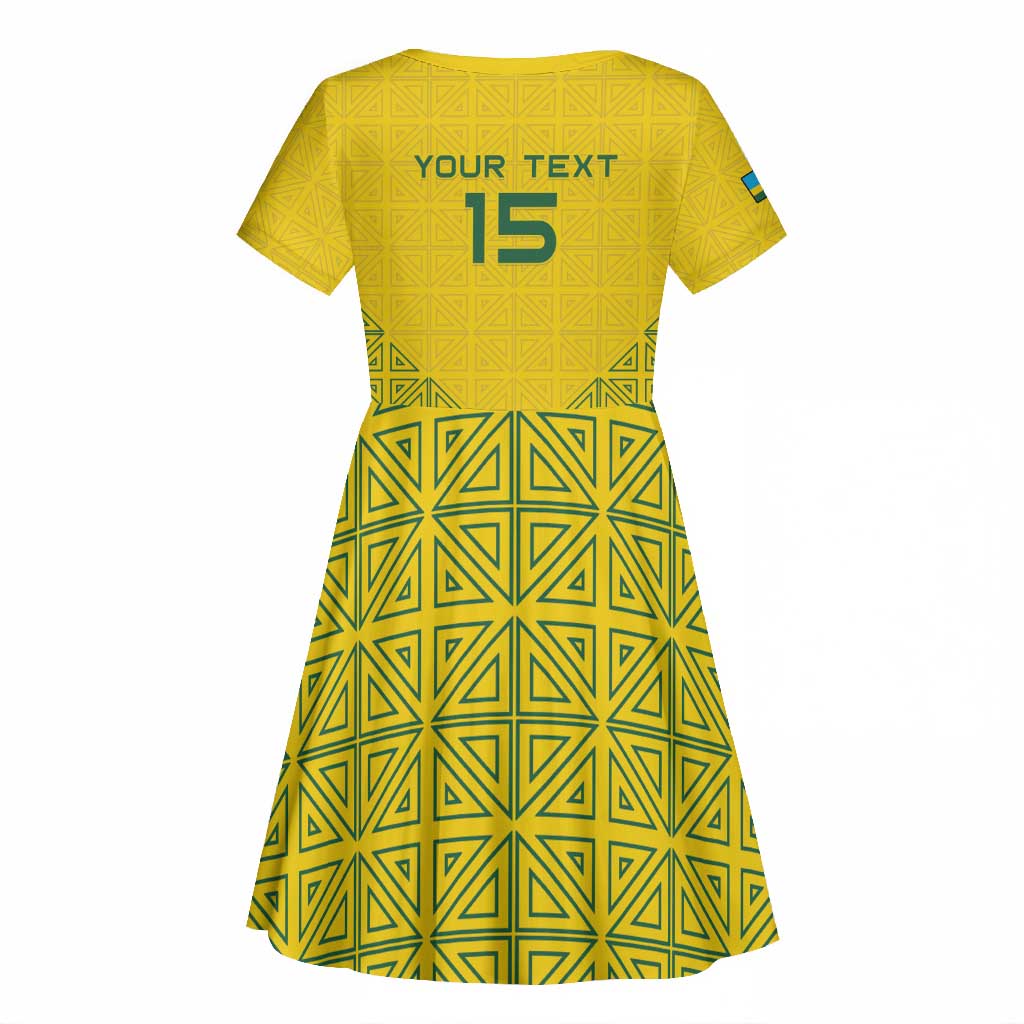 Custom Jamhuri ya Rwanda Football Kid Short Sleeve Dress Go Amavubi Go