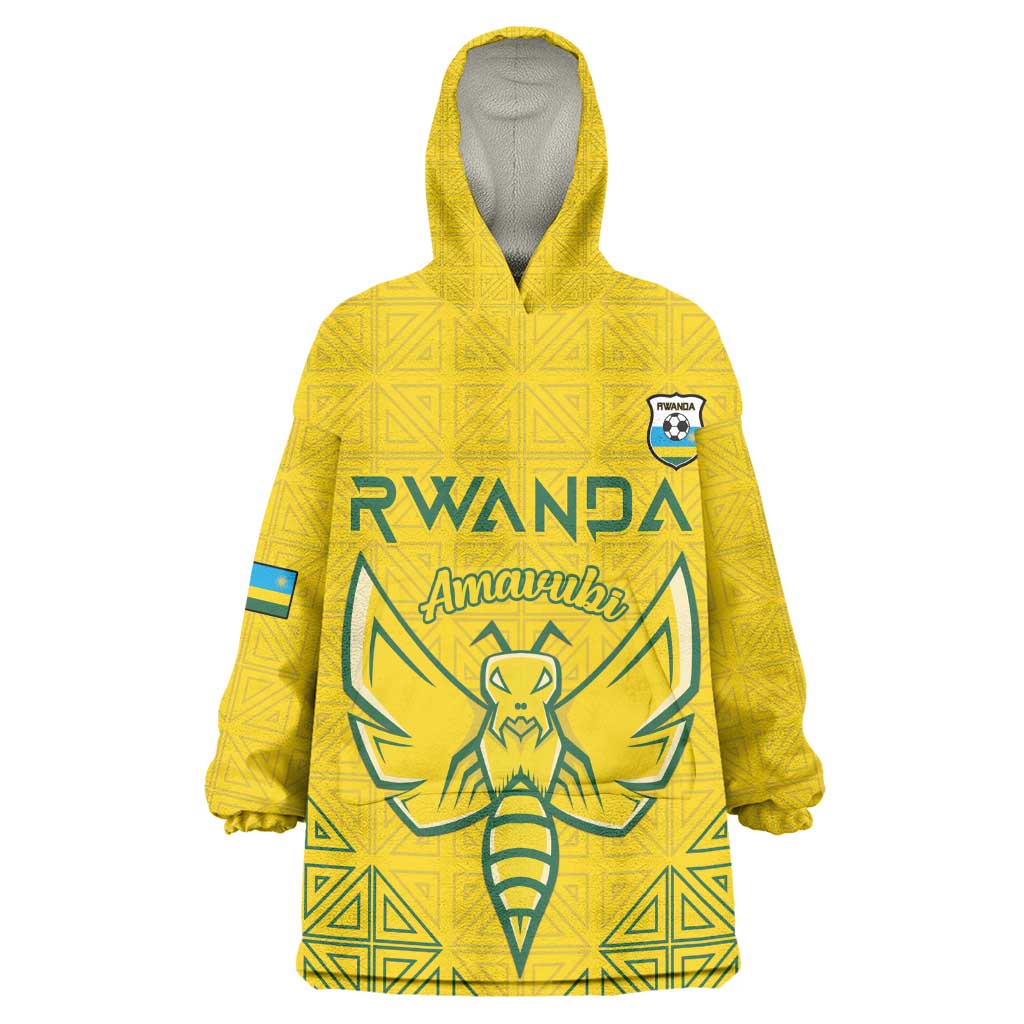 Custom Jamhuri ya Rwanda Football Kid Wearable Blanket Hoodie Go Amavubi Go