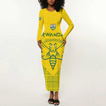 Custom Jamhuri ya Rwanda Football Long Sleeve Bodycon Dress Go Amavubi Go LT15