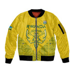 Custom Jamhuri ya Rwanda Football Sleeve Zip Bomber Jacket Go Amavubi Go