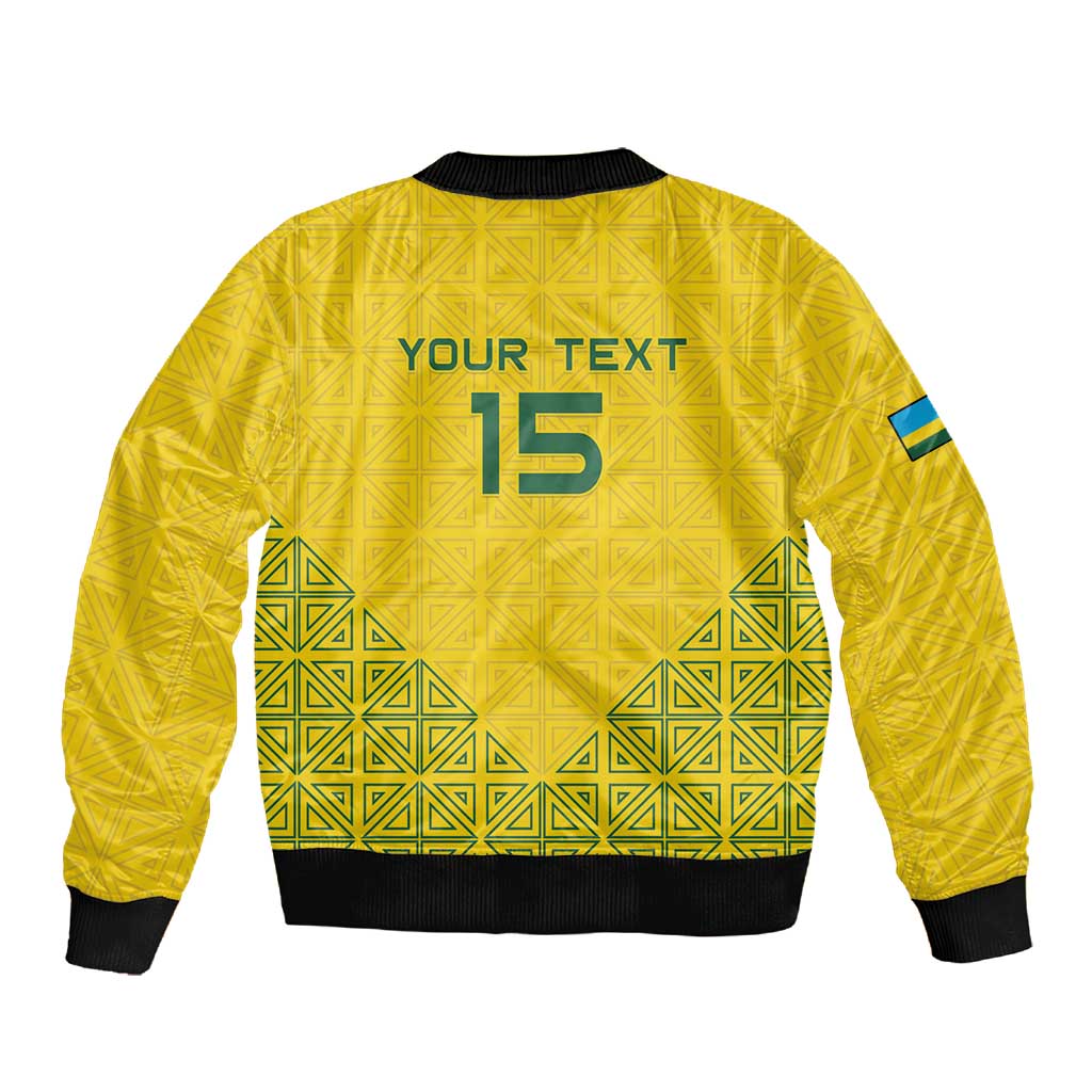 Custom Jamhuri ya Rwanda Football Sleeve Zip Bomber Jacket Go Amavubi Go