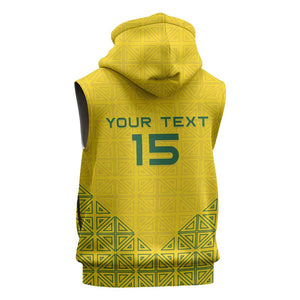 Custom Jamhuri ya Rwanda Football Sleeveless Zip Hoodie Go Amavubi Go - African Pride