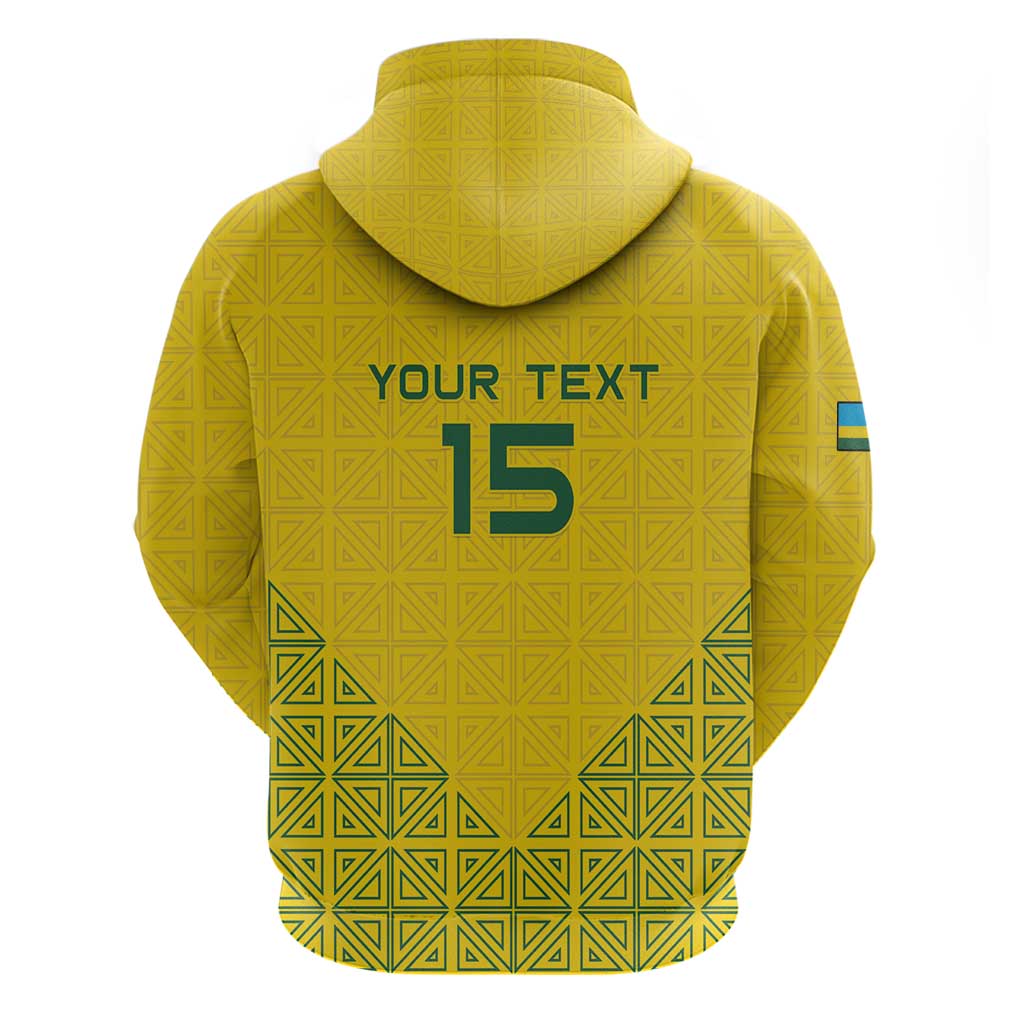 Custom Jamhuri ya Rwanda Football Zip Hoodie Go Amavubi Go