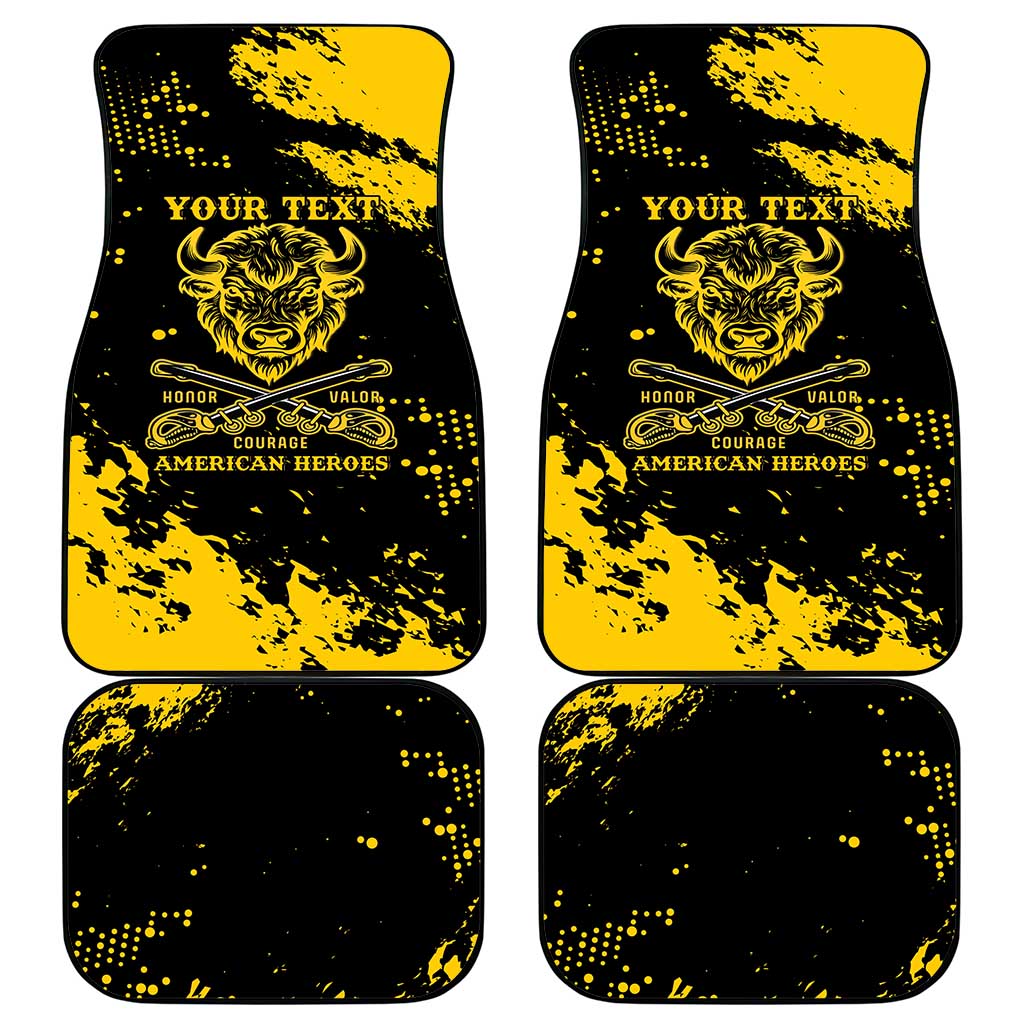 Personalized African-American Heroes Car Mats Bison Buffalo Soldiers - Black Grunge Style - African Pride