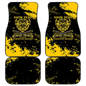 Personalized African-American Heroes Car Mats Bison Buffalo Soldiers - Black Grunge Style - African Pride