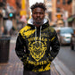 Personalized African-American Heroes Hoodie Bison Buffalo Soldiers - Black Grunge Style - African Pride