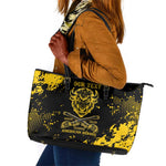 Personalized African-American Heroes Leather Tote Bag Bison Buffalo Soldiers - Black Grunge Style - African Pride