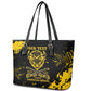 Personalized African-American Heroes Leather Tote Bag Bison Buffalo Soldiers - Black Grunge Style - African Pride