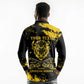 Personalized African-American Heroes Long Sleeve Polo Shirt Bison Buffalo Soldiers - Black Grunge Style - African Pride