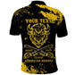Personalized African-American Heroes Polo Shirt Bison Buffalo Soldiers - Black Grunge Style - African Pride