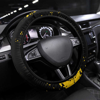 African-American Heroes Steering Wheel Cover Bison Buffalo Soldiers - Black Grunge Style - African Pride