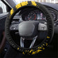 African-American Heroes Steering Wheel Cover Bison Buffalo Soldiers - Black Grunge Style - African Pride