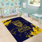 Personalized African-American Heroes Area Rug Bison Buffalo Soldiers - Blue Grunge Style - African Pride