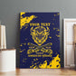 Personalized African-American Heroes Canvas Wall Art Bison Buffalo Soldiers - Blue Grunge Style - African Pride