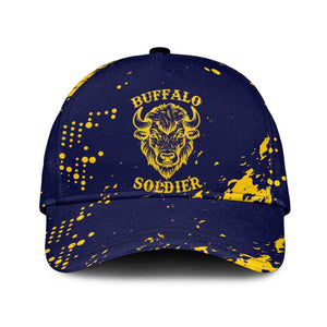 Personalized African-American Heroes Classic Cap Bison Buffalo Soldiers - Blue Grunge Style - African Pride
