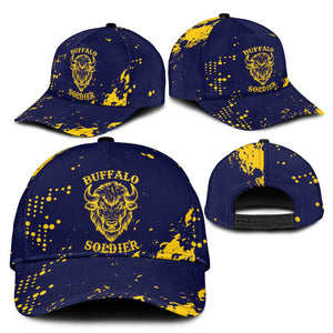 Personalized African-American Heroes Classic Cap Bison Buffalo Soldiers - Blue Grunge Style - African Pride