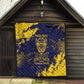 Personalized African-American Heroes Quilt Bison Buffalo Soldiers - Blue Grunge Style - African Pride