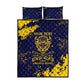 Personalized African-American Heroes Quilt Bed Set Bison Buffalo Soldiers - Blue Grunge Style - African Pride