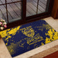 Personalized African-American Heroes Rubber Doormat Bison Buffalo Soldiers - Blue Grunge Style - African Pride