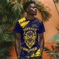 Personalized African-American Heroes T shirt Bison Buffalo Soldiers - Blue Grunge Style - African Pride